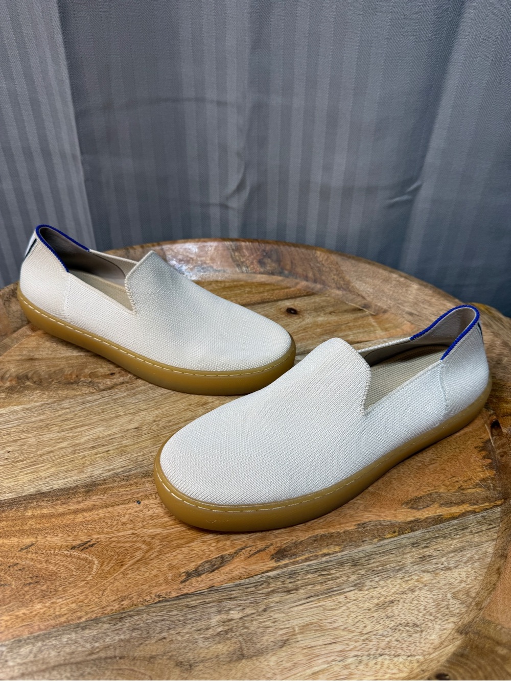 Slip On Sneakers Rothy’s Womens 8 Cream Gum Sole Knit Everyday Preppy